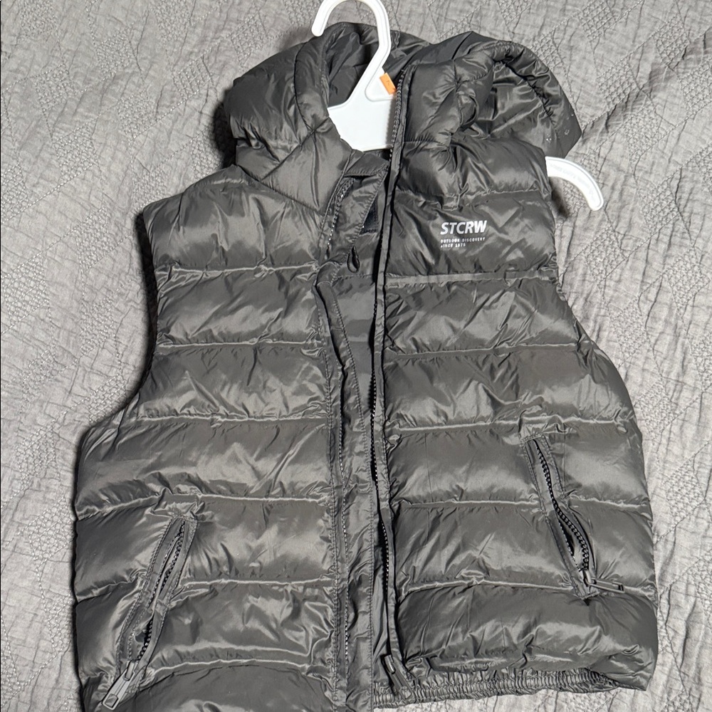Zara Kids Charcoal Puffer Vest